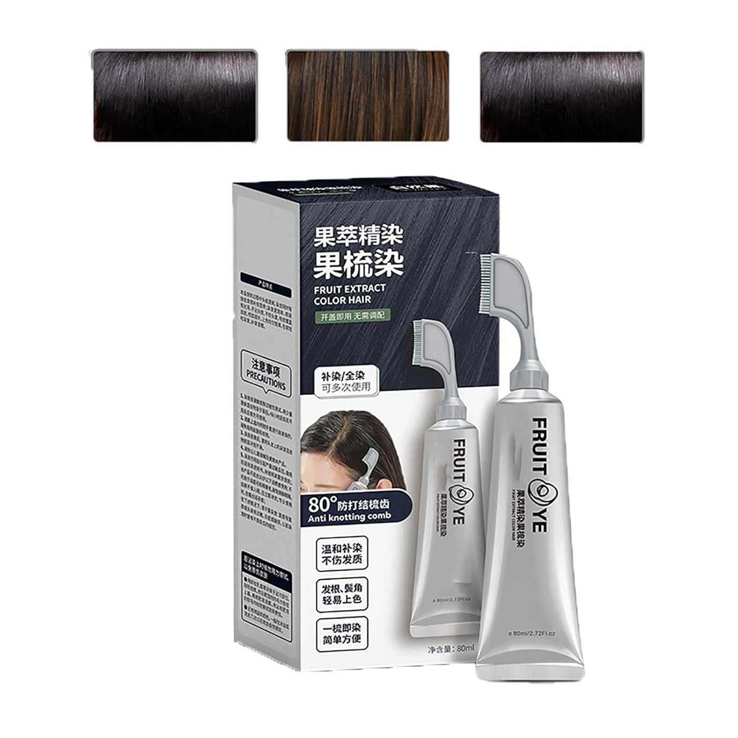 Crème de teinture pour cheveux aux fruits naturels pour hommes et femmes