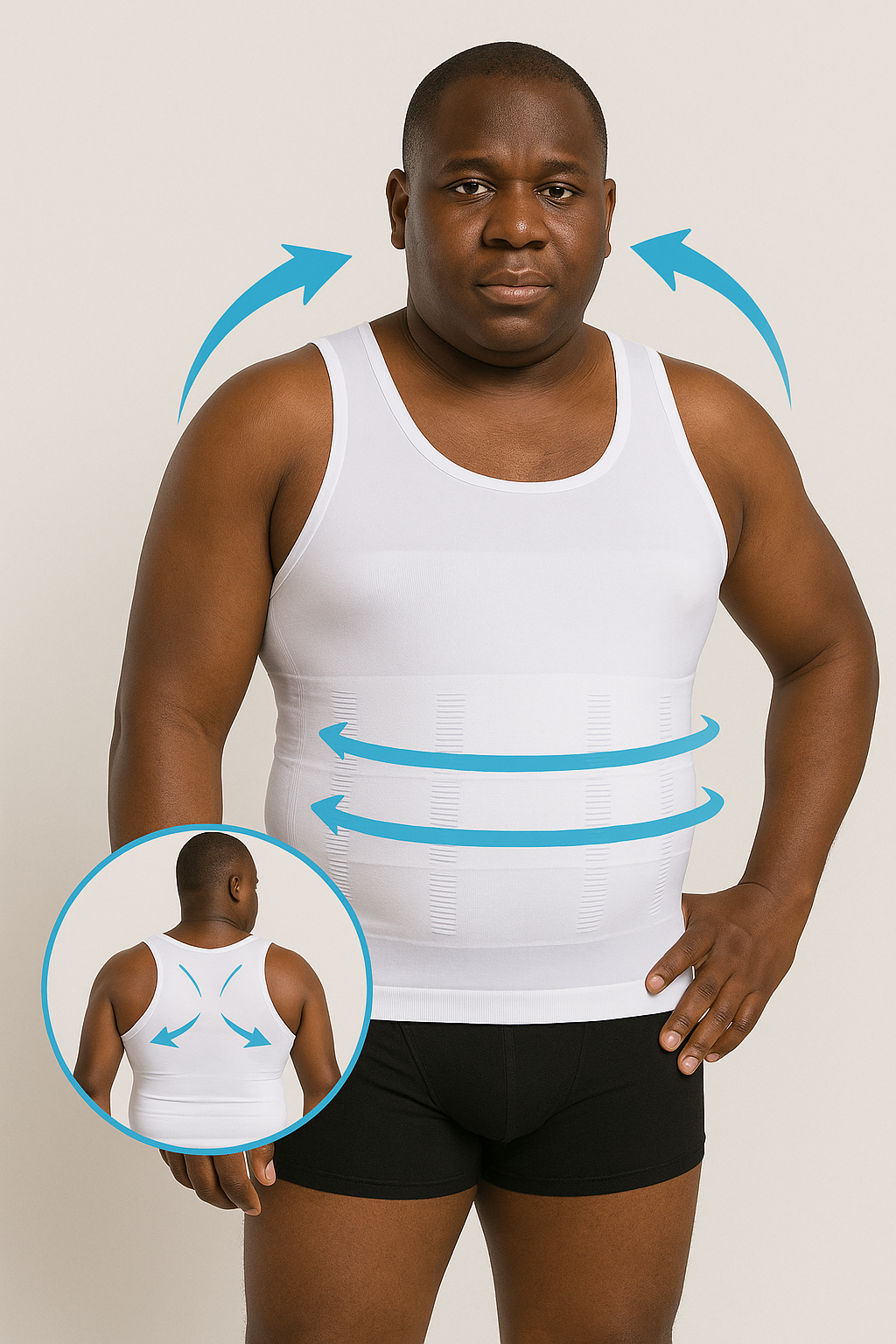 T-shirt pour cacher le ventre pour hommes